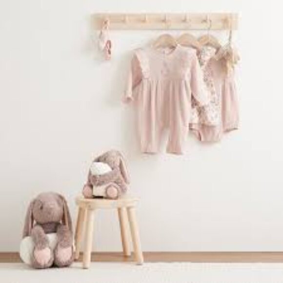 2 PAIRS _ ORGANIC MUSLIN ELEGANT BABY ROMPERS - Picture 1 of 11